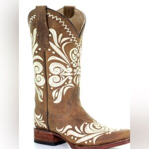 CIRCLE G WOMEN'S EMBROIDERY WESTERN BOOTS - SQUARE TOE